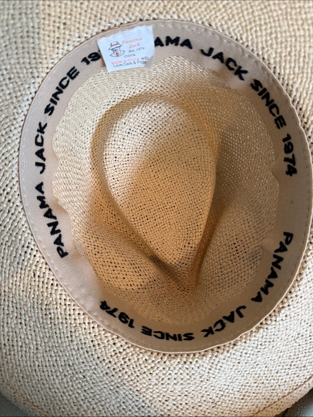 Panama Jack Beige Straw Fedora with Brown Band - Picture 4 of 8